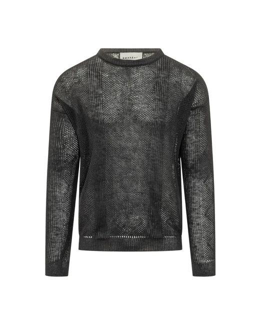 Amaranto Gray Round-Neck Knitwear for men
