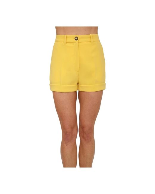 Elisabetta Franchi Yellow Short Shorts