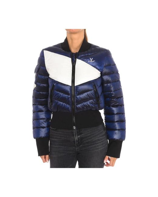 Vuarnet Jassen ,Blauw ,Gewatteerd Jack Met Ronde Hals En Rits in het Blue