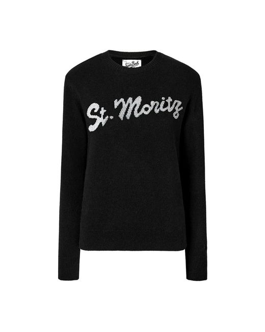 Mc2 Saint Barth Black Round-Neck Knitwear