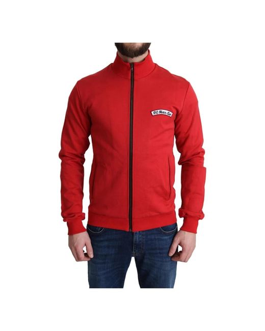 Dolce & Gabbana Luxuriöser roter rollkragenpullover mit reißverschluss in Red für Herren