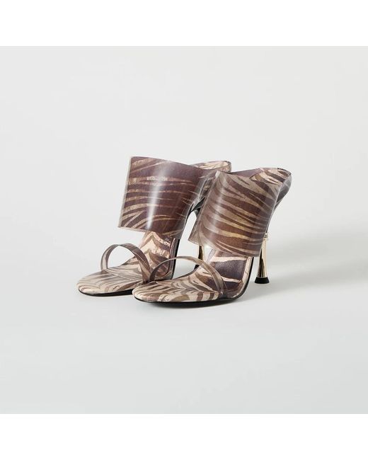 Just Cavalli Gray Heeled Mules