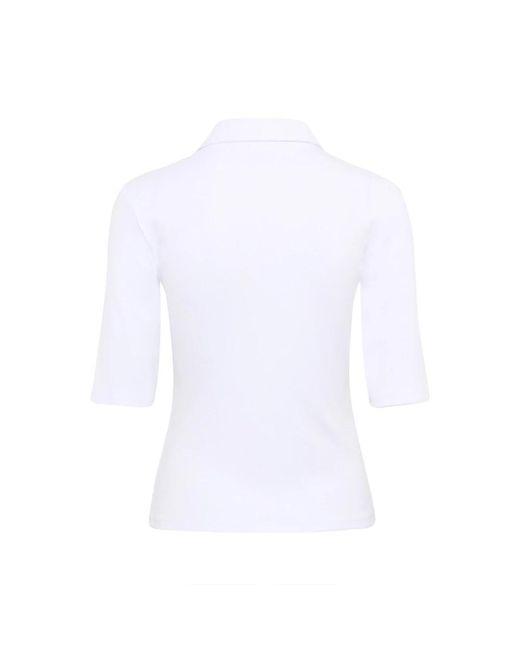 Gestuz Tops ,Wit ,Katoen Witte Polo Top Korte Mouw Klassiek in het White
