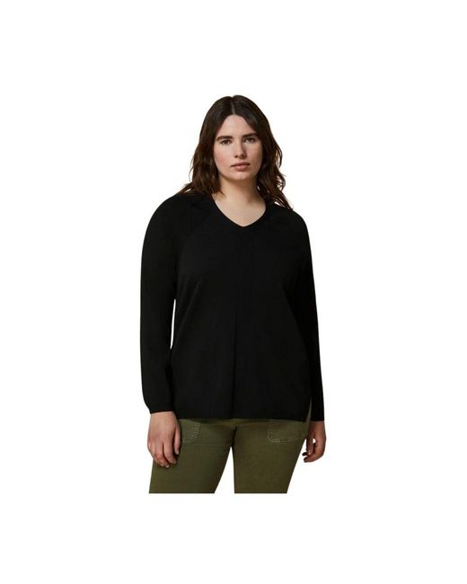 Marina Rinaldi Black Schwarzer rundhalspullover