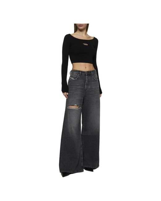 DIESEL Black Long Sleeve Tops