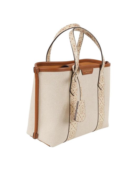Tory Burch Natural Canvas triple-compartment tote tasche
