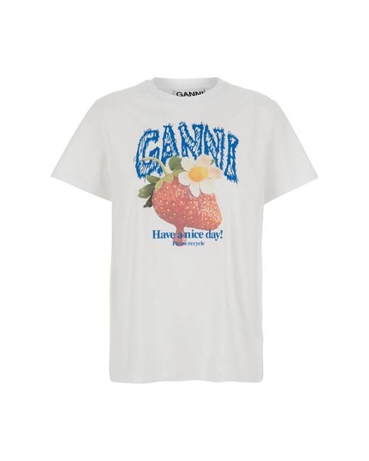 Ganni White T-Shirts