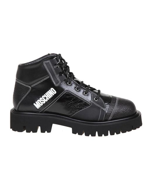 Moschino Black Lace-Up Boots for men