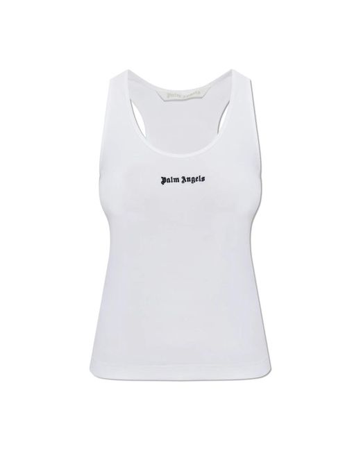 Palm Angels White Sleeveless Tops