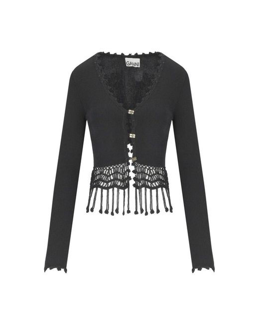 Cardigans Ganni en coloris Black