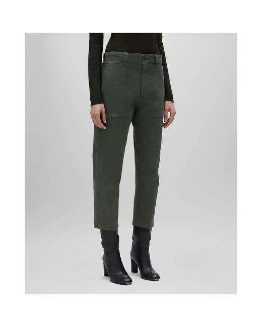 Aspesi Broeken ,Groen ,Cropped Gabardine Broek in het Green