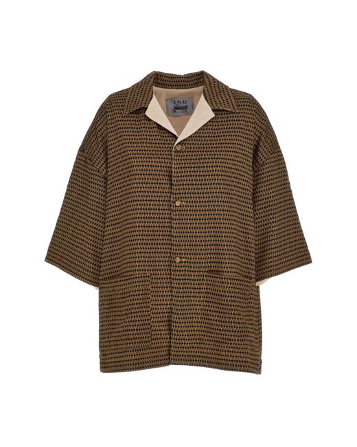 Indacum Brown Short Sleeve Shirts for men