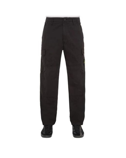 Stone Island Black Straight Trousers for men