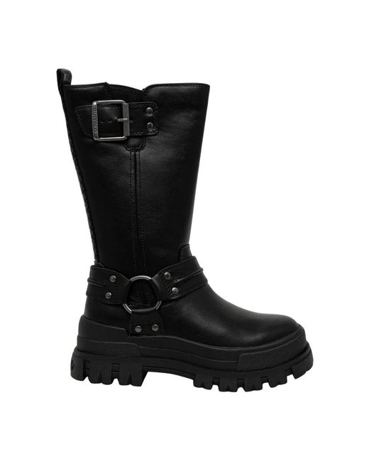 Buffalo Black Aspha Biker Boot Hi