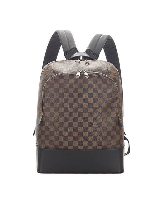 Damier Ebene Jake Backpack Canvas di Louis Vuitton in Brown
