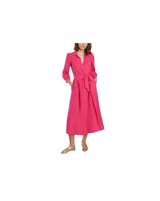 Fuchsia abito lungo colletto camicia di Ba&sh in Pink
