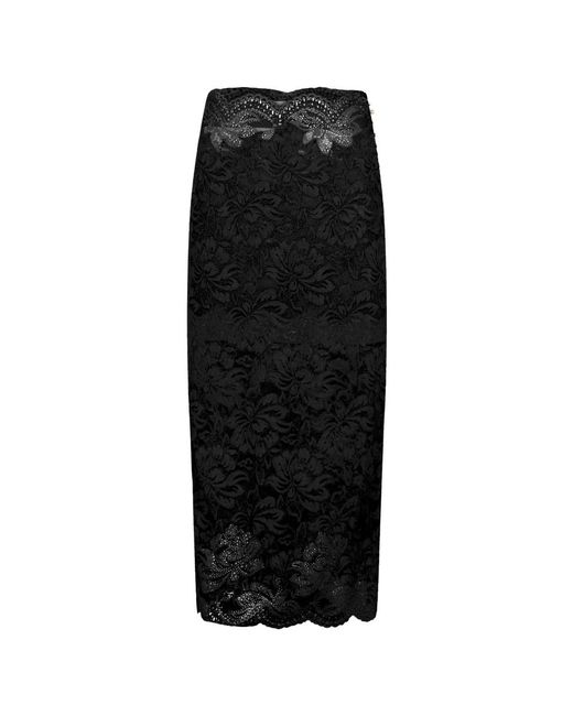 Rabanne Rokken ,Zwart ,Studded Lace Midi Rok in het Black