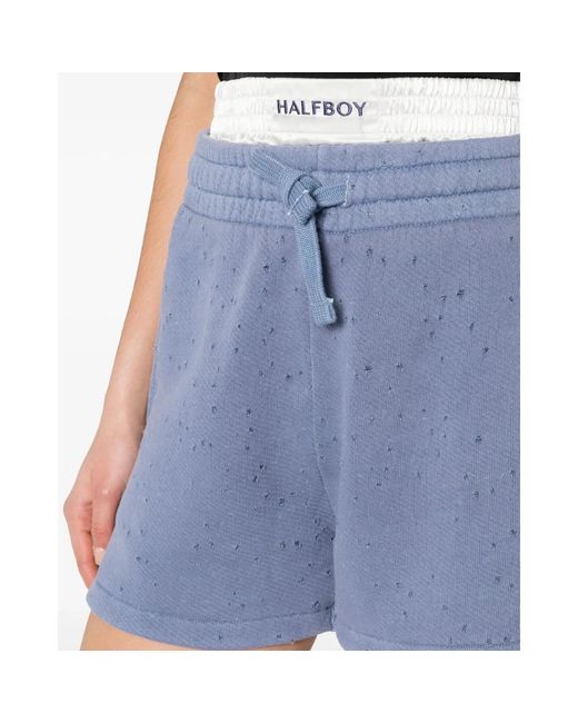 Halfboy Blue Blau indigo boxershorts mit laserbehandlung
