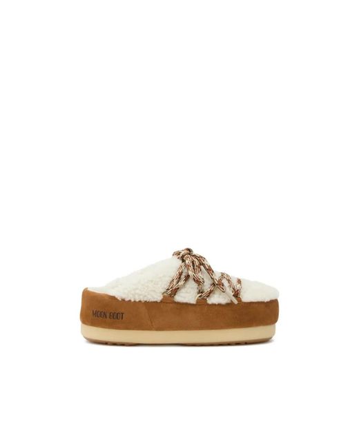 Moon Boot Schoenen ,Polyester Evx Shearling Mule in het Natural