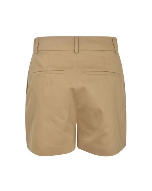 Sportmax Natural Gabardine shorts mit strassdetails