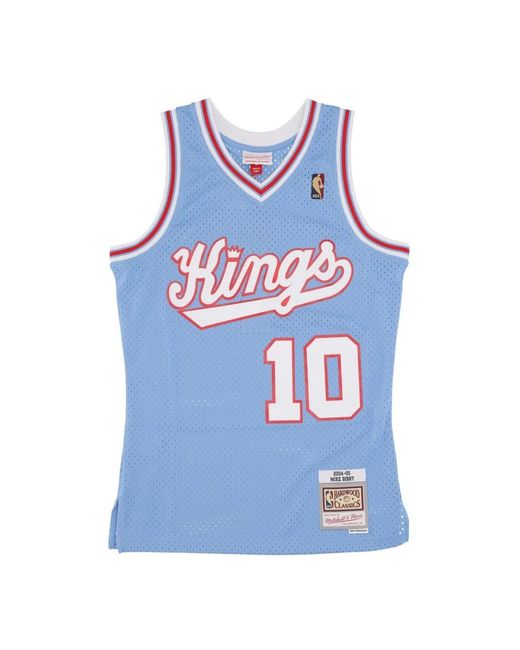 Mitchell & Ness Fitness ,Blauw ,Polyester Nba Hwc Jersey 2004 Mike Bibby in het Blue voor heren
