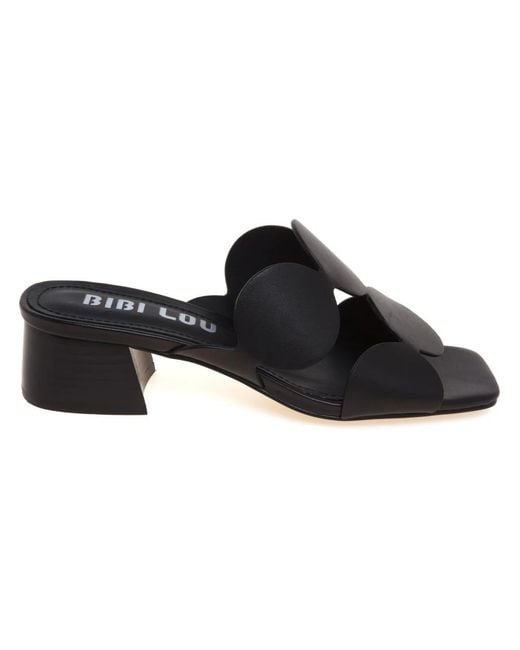 Bibi Lou Black Heeled Mules
