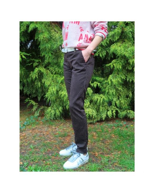 Mason's Broeken ,Bruin ,Katoen Jacqueline Houndstooth Broek in het Blue