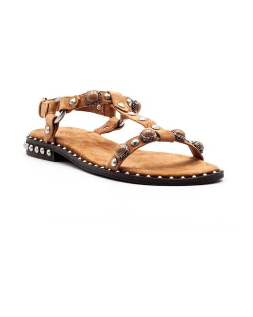 Ash Brown Flat Sandals