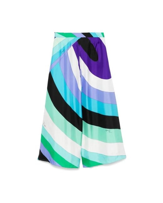 Wide Trousers Emilio Pucci en coloris Blue