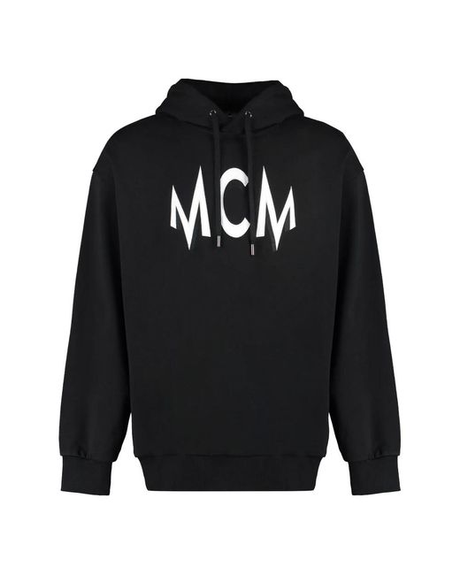MCM Intarsia baumwollhoodie mit rippbündchen,sweatshirts hoodies in Blue für Herren