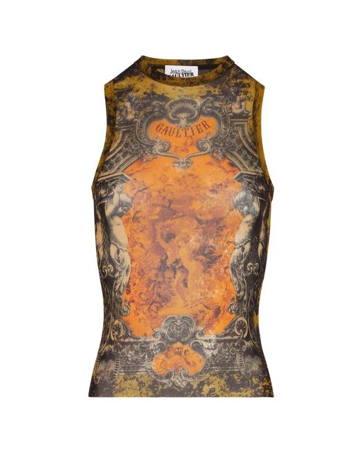 Sleeveless Tops di Jean Paul Gaultier in Brown