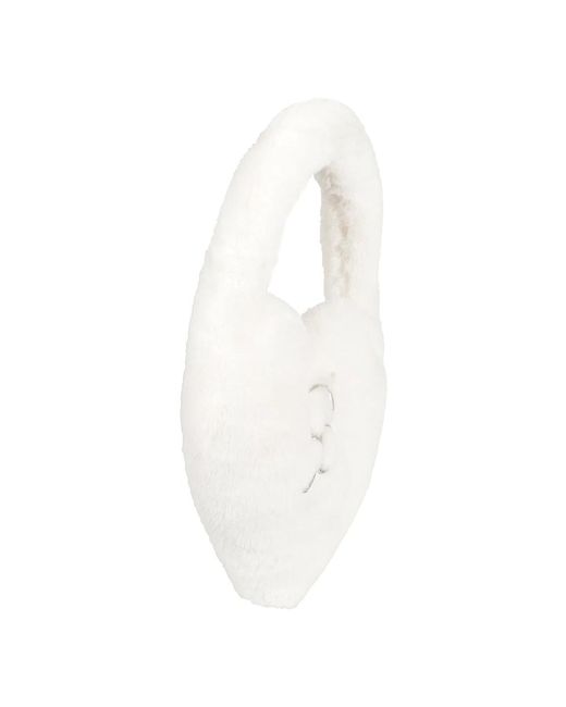 Blumarine White Herzförmige schultertasche mit kunstpelz-detail