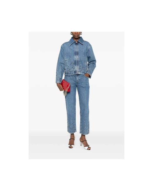 7 For All Mankind Blue Calie Embellished Jeans