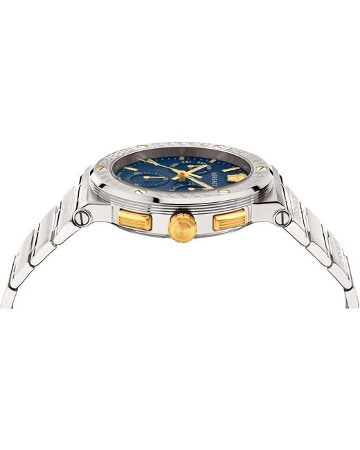 Versace Accessoires ,Grijs ,Herenhorloge Greca Logo in het Metallic voor heren