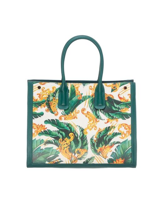 Philipp Plein Green Miami fantasy print shopping bag