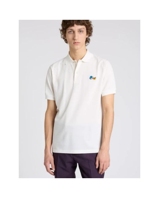 Paul Smith Tops ,Wit ,Katoen Witte Paint Splatter Polo Shirt in het White voor heren