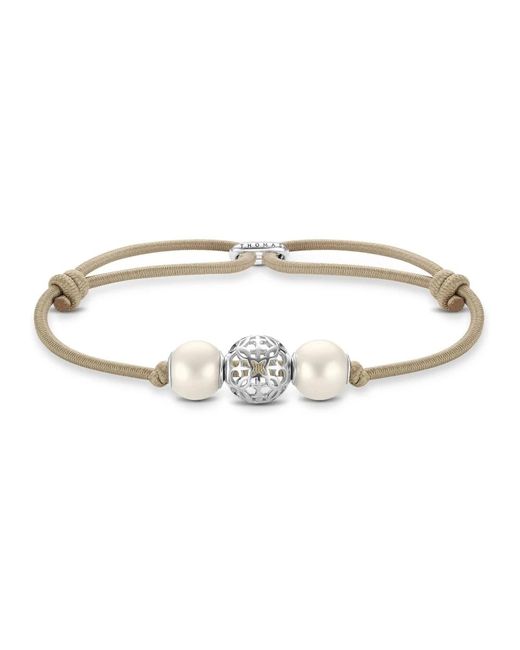 Thomas Sabo Metallic Armband Bead, Weiß A2073-170-19-L22V