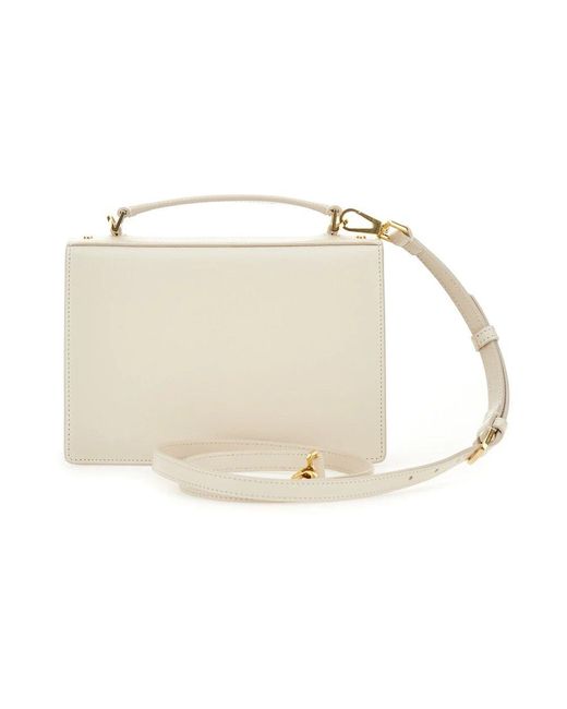 Golden Goose Deluxe Brand White Venezia weiße handtasche,elfenbeinfarbene lederhandtasche mit goldfarbener hardware