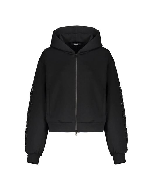Herno Hoodies & Sweatvesten ,Zwart ,Katoen Hooded Sweatshirt in het Black