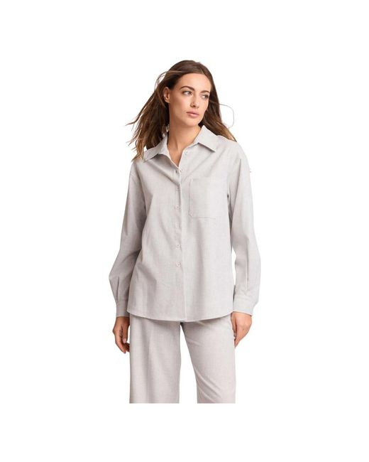 Kocca Overhemden ,Grijs ,Shirt Met Lange Mouwen En Borstzak in het Gray