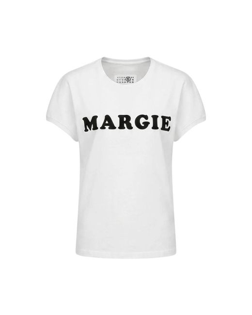 MM6 by Maison Margiela White T-Shirts