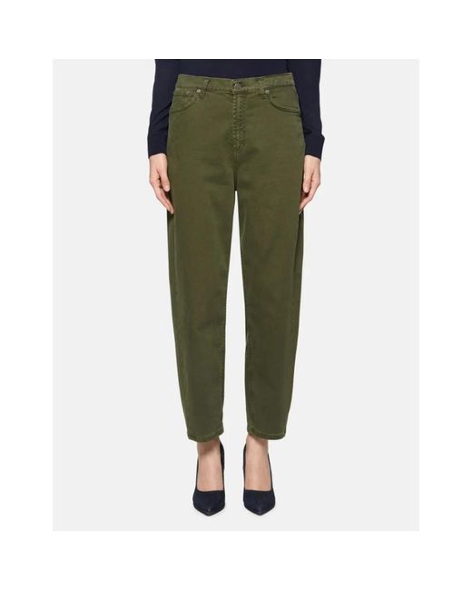 Dondup Losse Katoen En Lyocell Broek in het Green