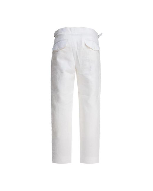 Straight Trousers di Bode in White da Uomo