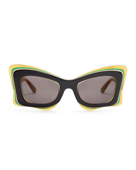 Loewe Black Schmetterlingsstil sonnenbrille mit dunkelgrauen gläsern