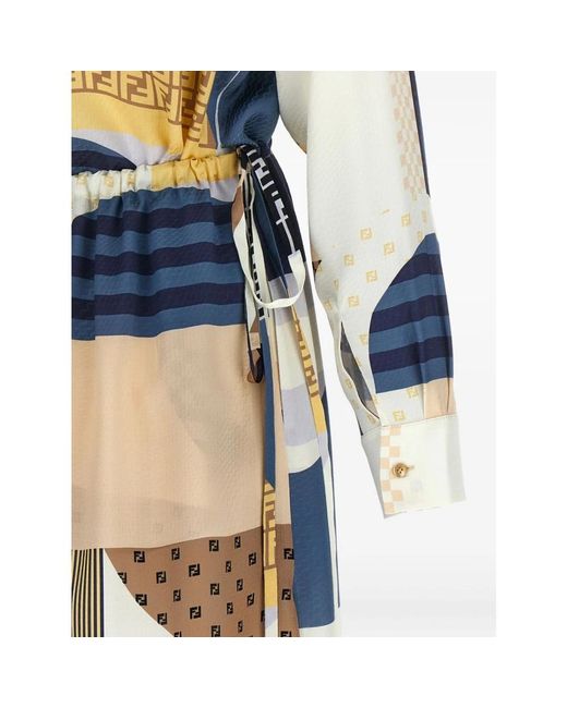 Fendi Blue Shirt Dresses