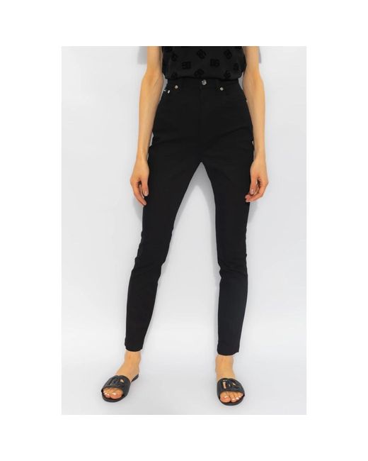 Dolce & Gabbana Black Skinny jeans mit hoher taille