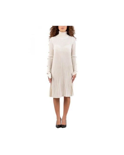 Clips White Knitted Dresses