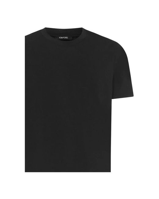 Tom Ford Herren T-Shirt mit Knopfverschluss und vier Vordertaschen in Black für Herren