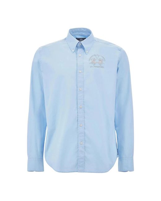 La Martina Blue Casual Shirts for men
