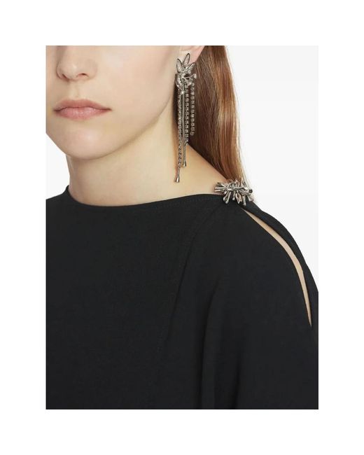 Lanvin Black Bijou detail cape kleid